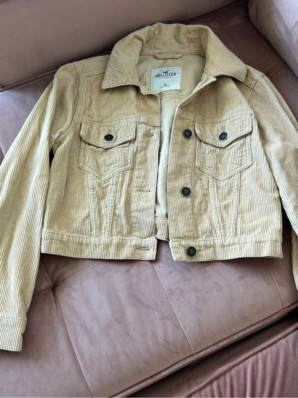 Hollister Light Beige Corduroy Jacket